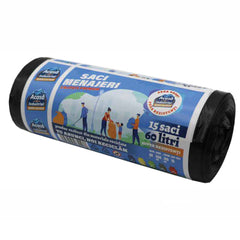 Saci Negri Menajeri 60 Litri, 15 buc/rola, 300 gr